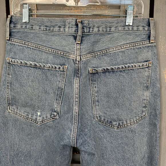 AGOLDE Riley High-Rise Straight Cropped Distressed Jeans Escalate Sz 29 - Picture 12 of 13